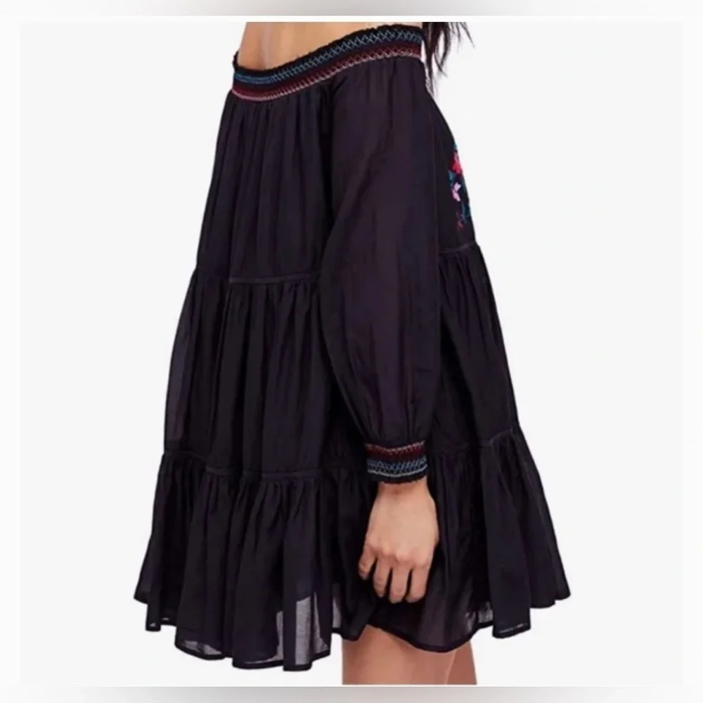 NWT $148R  Free People Sunbeam Embroidered Mini Boho Dress. Size Large